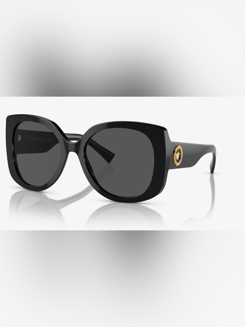 Versace Black Square Sunglasses With Gold Medallion